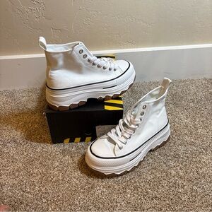 Sneakers/ Shoes: Women's Chunky Sole Hi Top Canvas Trainer  Ladies Platform. Sz6